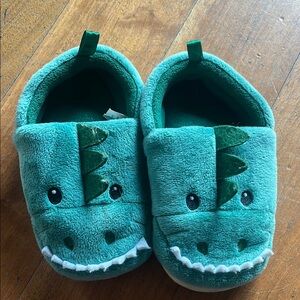 Green Dinosaur Plush Slippers